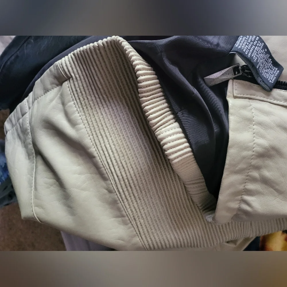 THERAPY Beige Jacket Winter Faux Leather Lined Comfy 2x Plus - Picture 12 of 14